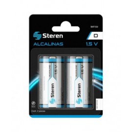 Batería Alcalina tipo D 1.5v paquete de 2 piezas marca Steren
