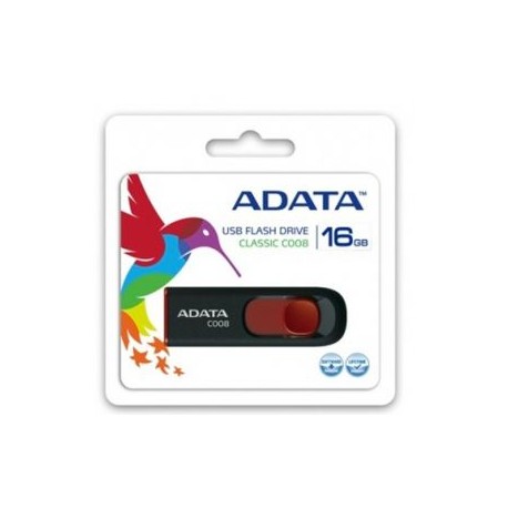 Memoria USB de 16 GB. 2.0 color negro/rojo Marca ADATA.