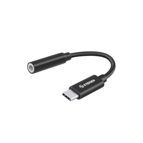 Adaptador de USB tipo C a AUX 3,5mm marca Steren.