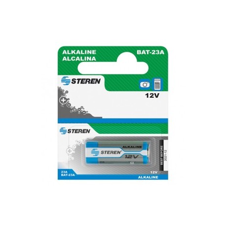 Batería Alcalina tipo Cilindro 23A de 12V 55MAH marca Steren