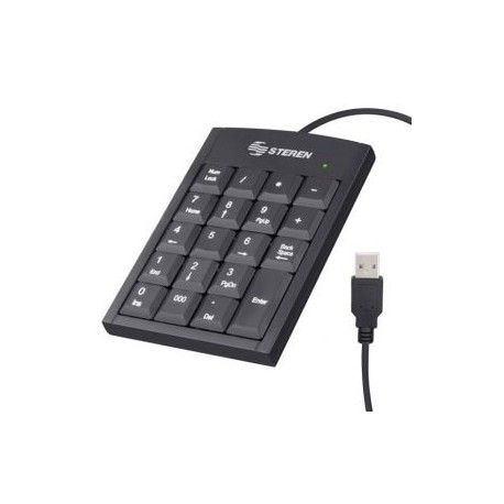 Teclado Numero USB Extra Plano con 17 teclas marca Steren.