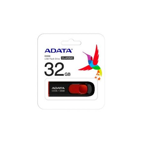 Memoria USB de 32 GB. 2.0 color negro/rojo Marca ADATA.