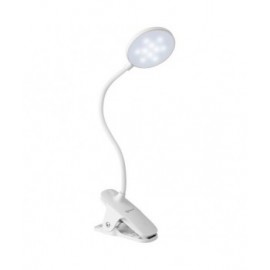 Lámpara Led de luz fría, neutra o cálida con cuello flexible, pinza y batería recargable marca Steren