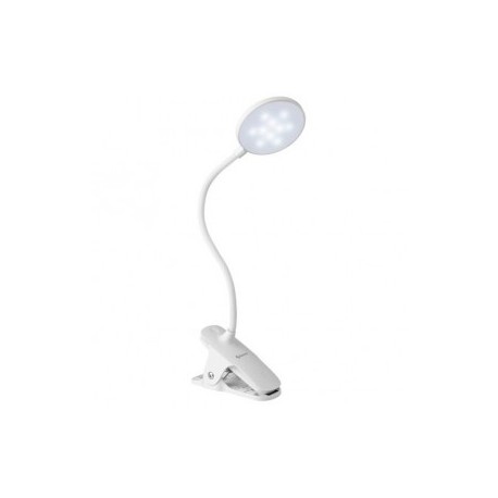 Lámpara Led de luz fría, neutra o cálida con cuello flexible, pinza y batería recargable marca Steren