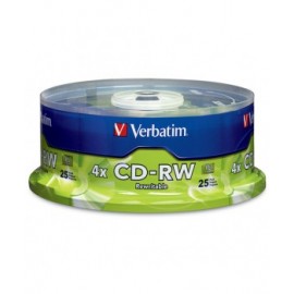 CD-RW Verbatim Regrabable de 700 Mb C/25 piezas.